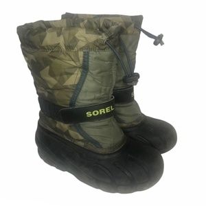 Sorel Flurry Camo Army Winter Kids Boys Youth Boots